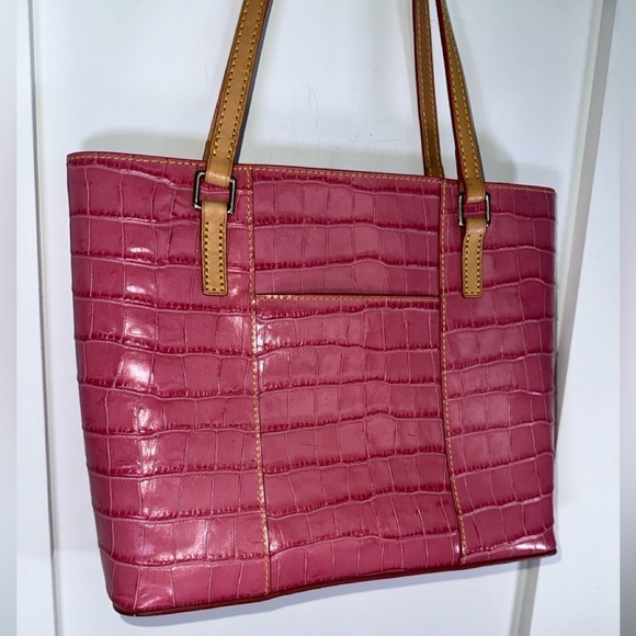 Dooney & Bourke Pink Croc-Embossed Tote Bag - Picture 8 of 12
